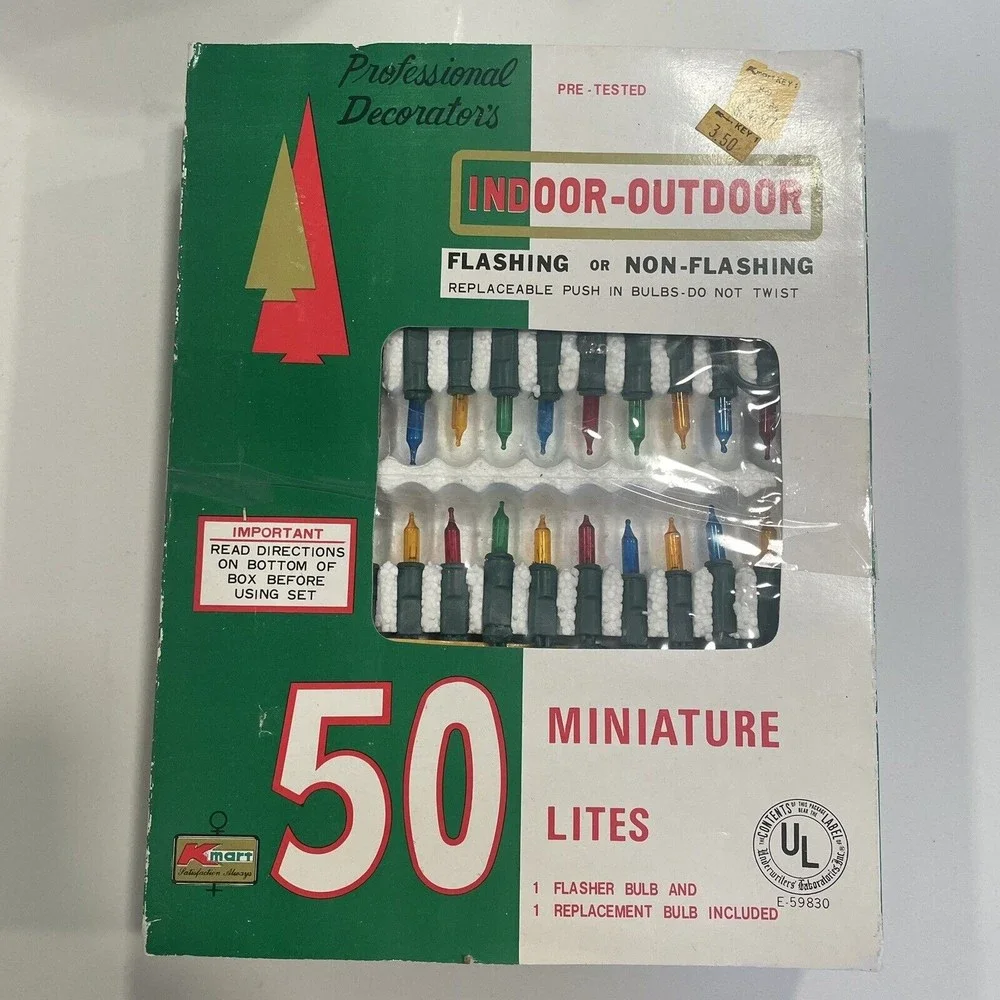 Vintage KMART Miniature Lites Lamps Multi Color 2 Pack K Mart Christmas